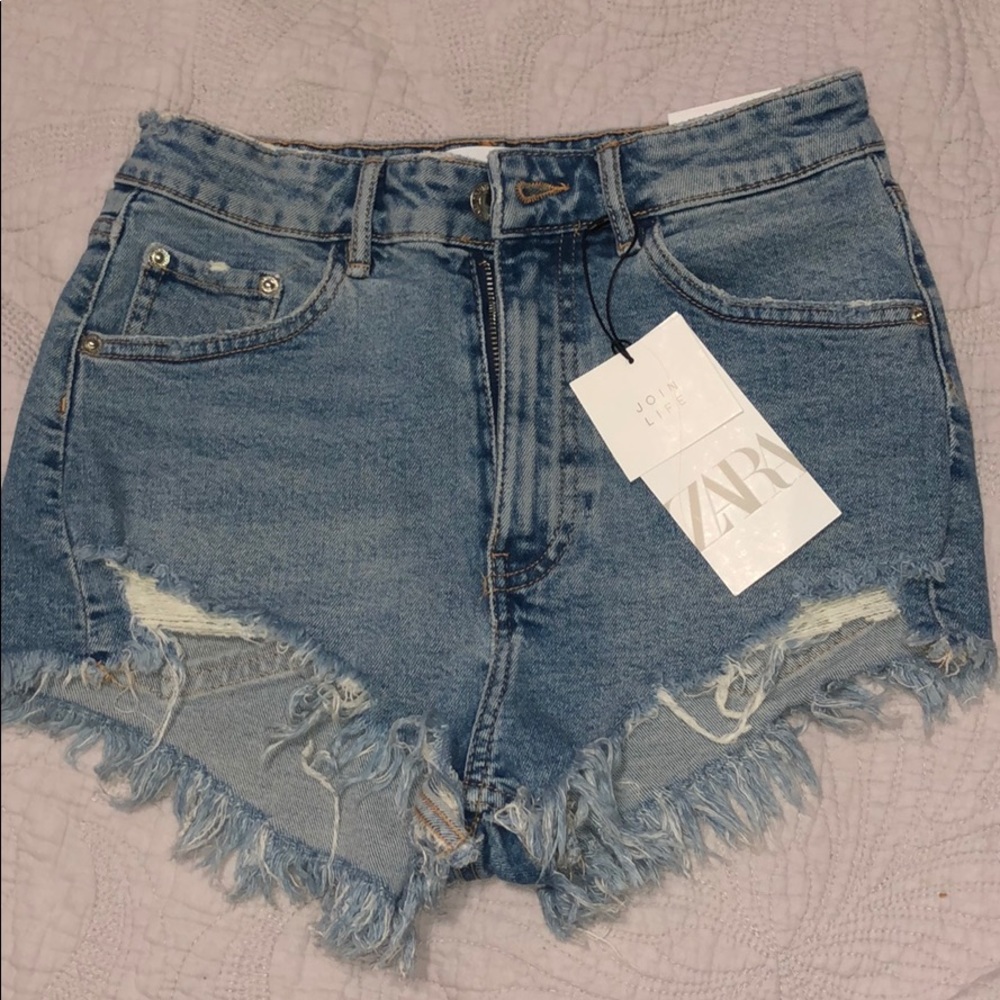 Zara Hi Rise Denim Shorts